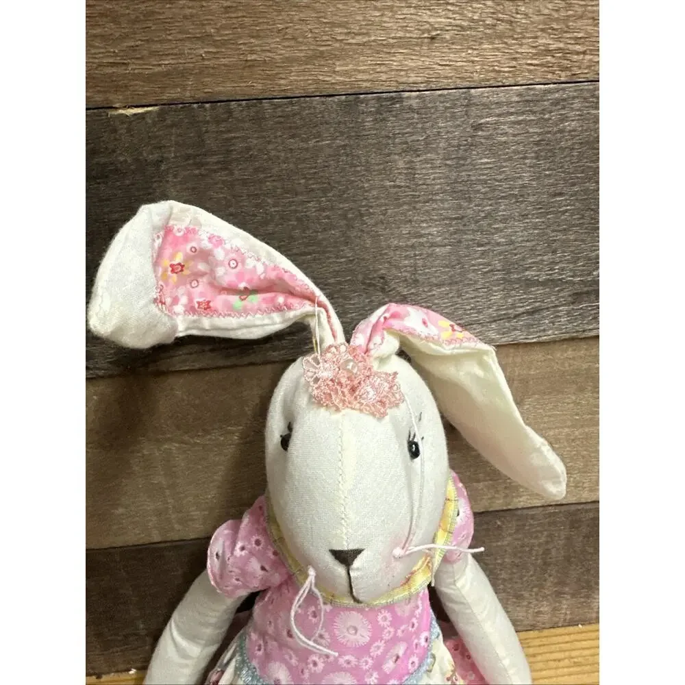 Easter Bunny Rag Doll in Flower Print Dress Shelf Sitter 18” Pier 1